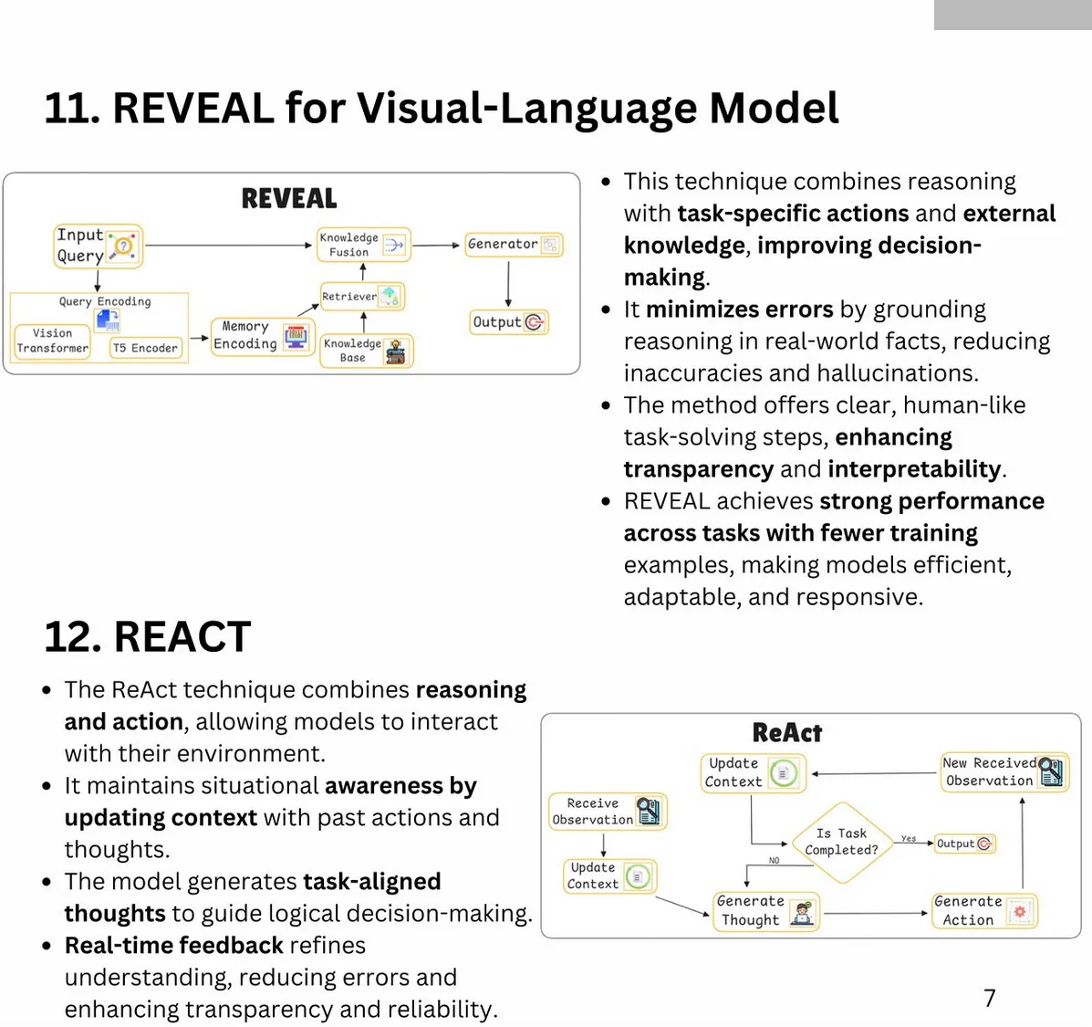 REVEAL for visual language and REACT